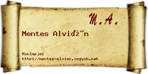 Mentes Alvián névjegykártya